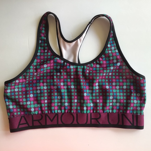 UNDER ARMOUR POLKA DOT SPORTS BRA MEDIUM - Picture 3 of 10